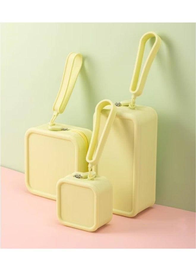 حقيبة مستحضرات تجميل من السيليكون مقاومة للماء وحقيبة تخزين صغيرة محمولة ومحفظة نقود معدنية خضراء - Image 5