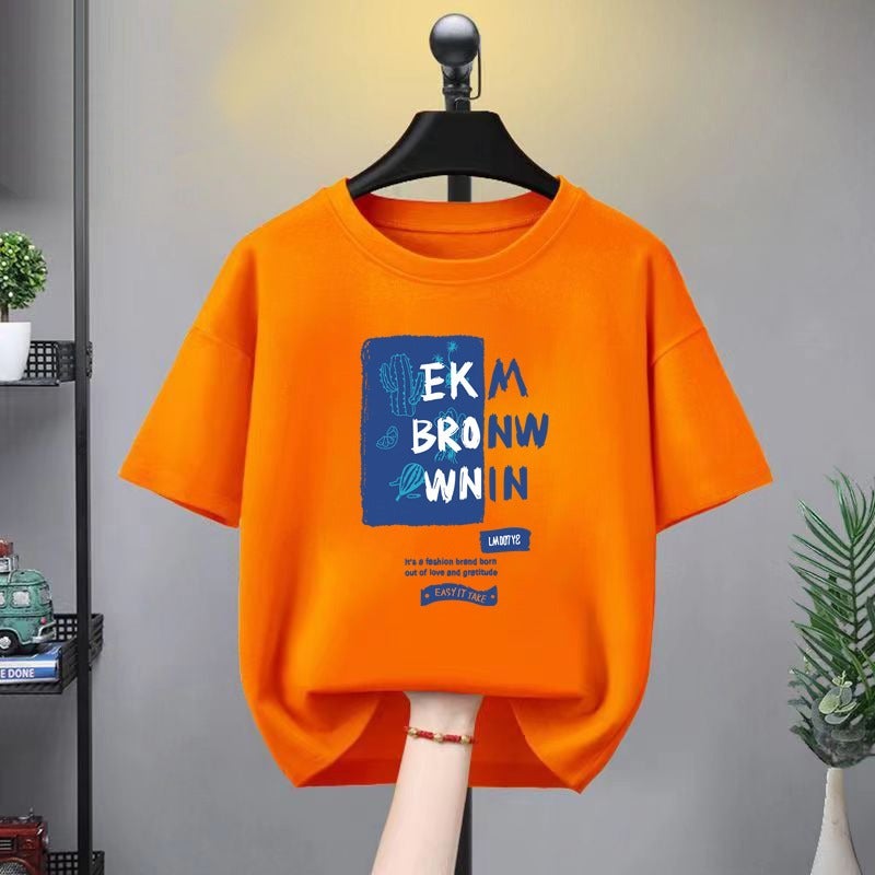 Children'S Clothing Summer Short-Sleeved T-Shirt Summer Letter Printed T-Shirt For Boys And Girls Summer Japanese Style Casual Cotton T - Image 2
