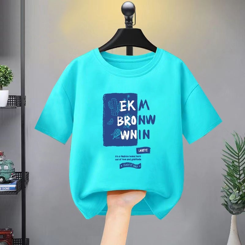 Children'S Clothing Summer Short-Sleeved T-Shirt Summer Letter Printed T-Shirt For Boys And Girls Summer Japanese Style Casual Cotton T - Image 4