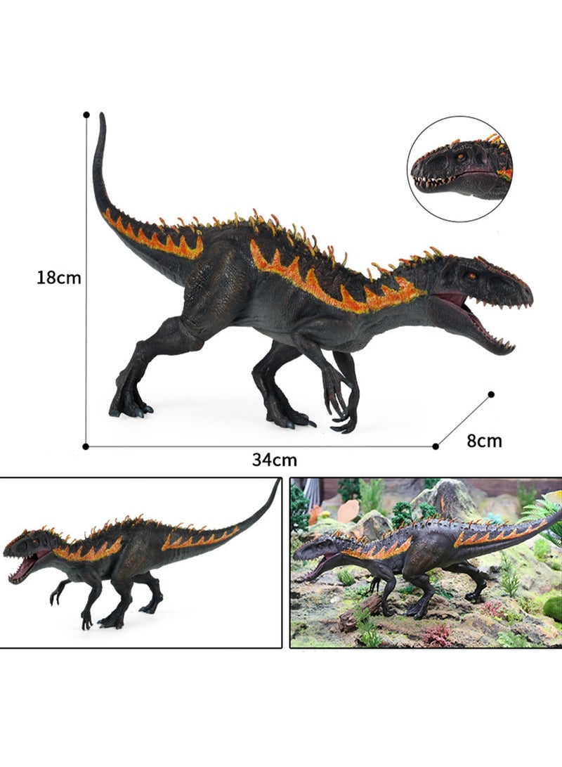Jurassic Dinosaur Model Series Simulated Dinosaur Static Toy Model(Tyrannosaurus Rex (Flame Version) With Movable Mouth) - Image 2