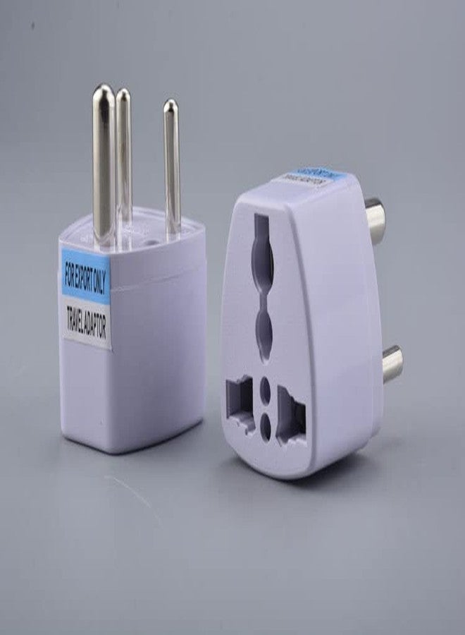 fdealz [ 2 Pieces ] Universal Travel Plug Adapter Standard EU Round India, Europe Travel Plug Adapter Portable Plug Adapter Type White - Image 5