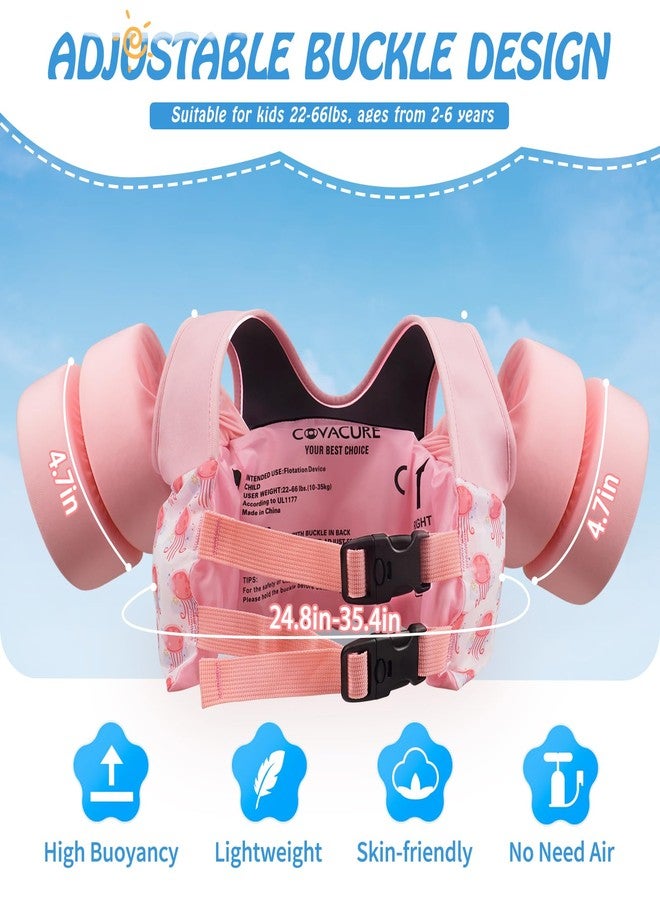 COVACURE Toddler Swim Vest - Swim Float for Girls and Boys 22-66lbs, Toddler Floaties for Child Learn Swiming Training, Infant Safety Swim Aid Jacket for 2-8 Years Old (Pink) - Image 2