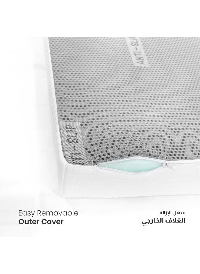 Rest Baby Cot Mattress 60X120Cm With Extra Thickness 10Cm/23X47+3Inch Crib Mattress Memory Foam Removable Washable Cover Breathable Anti Allergenic Toddler Bed Mattress With Anti-Slip Feature  - Image 5