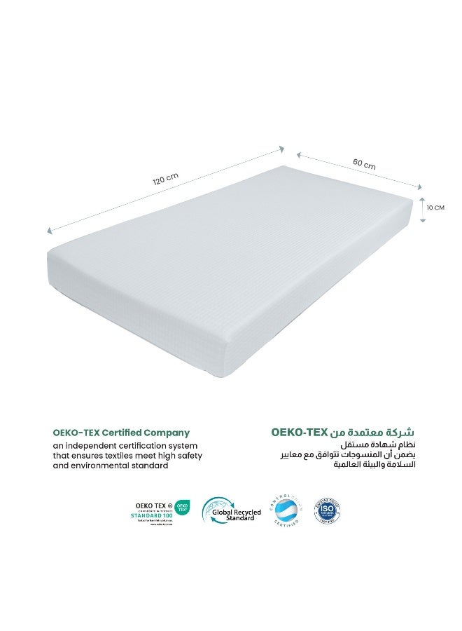 Rest Baby Cot Mattress 60x120cm with extra thickness 10CM/23x47+3inch Crib Mattress Memory Foam Removable Washable Cover Breathable Anti Allergenic Toddler Bed Mattress with Anti-Slip feature - Image 2