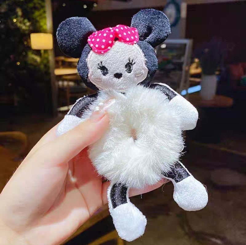 Generic Baowao Bear Hair Loop 2023 New Cute Plush Bear Tie-up Rope Womens Internet Celebratory Cartoon Hair Rope Pontail Rubber Tendon 23 Mickey