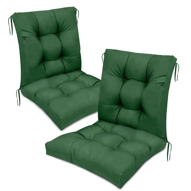 Eoieov Outdoor Wicker Chair Cushions Set of 2 Waterproof Gark Green High Back Rocking Chair Pads with Ties Thickened Patio Seat Cushions for Outdoor Furniture, 41.7"*20.8"*3.9" - Image 1