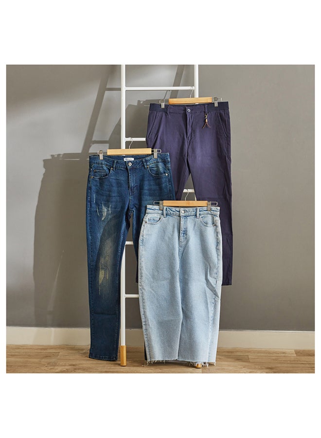 Home Box Forest 3-Piece Wooden Trouser Hanger Set 33 x 2.8 x 12 cm  - Image 5
