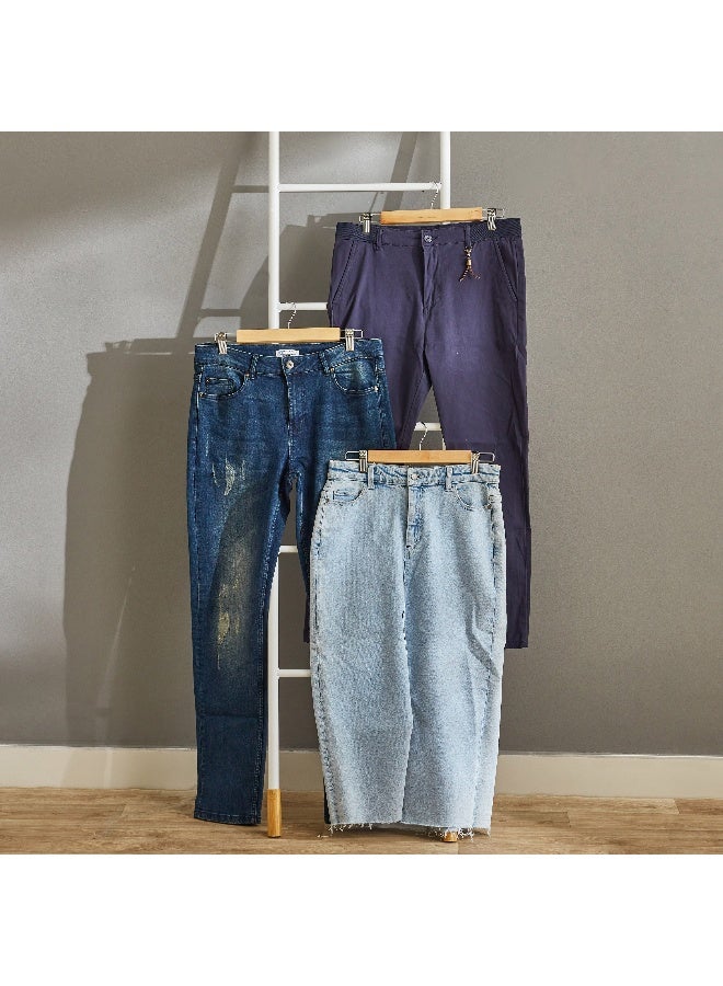 Home Box Forest 3-Piece Wooden Trouser Hanger Set 33 x 2.8 x 12 cm - Image 5