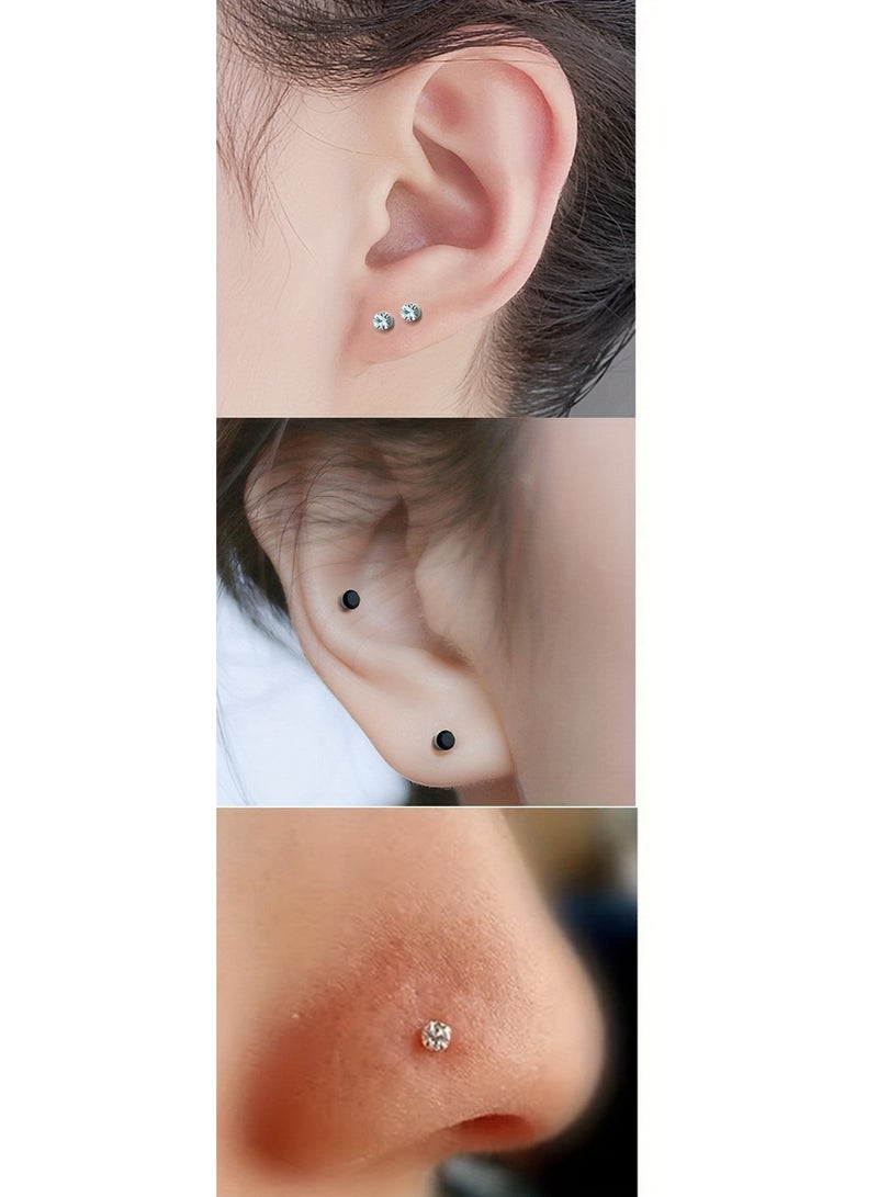 6pcs Magnetic Earrings Clip On Earrings Studs, Non Pierced Nose rings , Fake Nose rings - Image 3