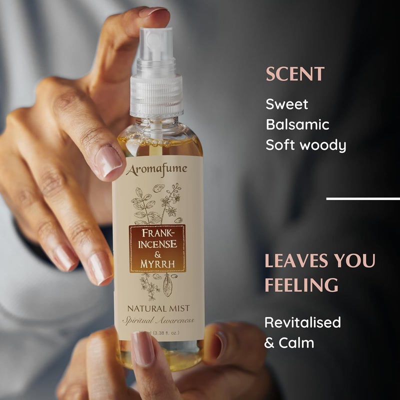 Aromafume Frankincense & Myrrha Natural Resin Mist Spray | 100 ml / 3.3oz | Ideal for deep relaxation, spirituality & rituals | Made with Pure Resin from Somalia | Non-alcoholic, non-toxic & vegan - Image 3