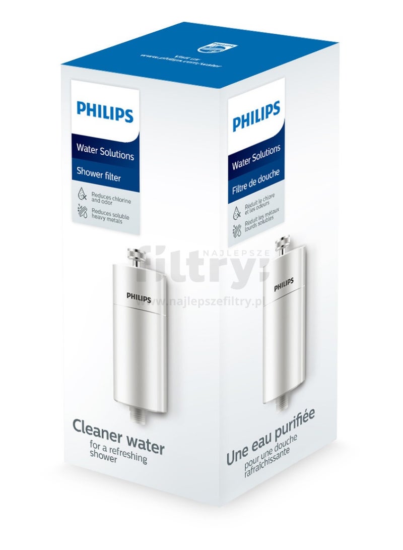Philips Stainless In-Line Shower Filter, White - Image 3