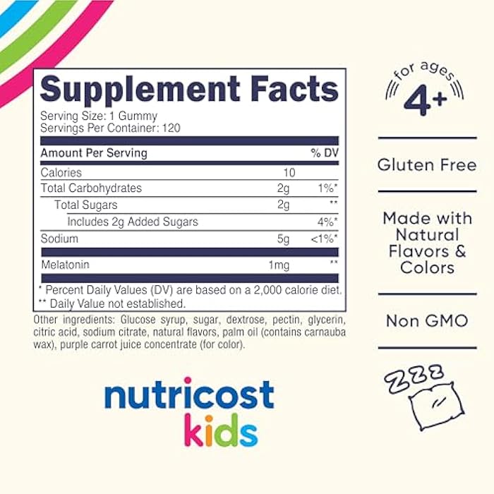 Nutricost Kids Melatonin Gummies 1mg, 120 Gummies, Strawberry Flavored - Image 2