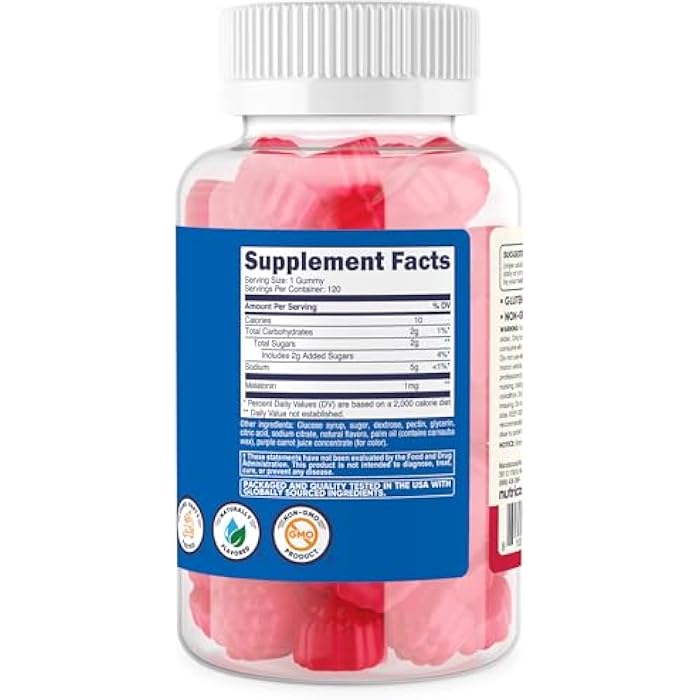 Nutricost Kids Melatonin Gummies 1mg, 120 Gummies, Strawberry Flavored - Image 5