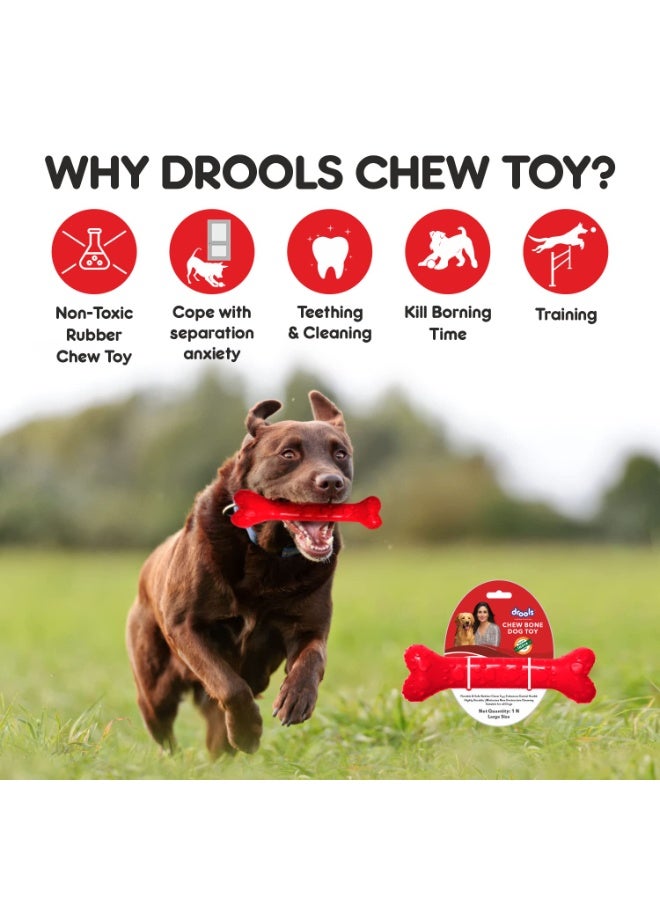 Drools Non-Toxic Rubber Dog Chew Bone Toy (Medium - 12.7 cm) | Red | Durable Chewing | Promotes Dental Health | Long-Lasting | Aids Weight Management - Image 4