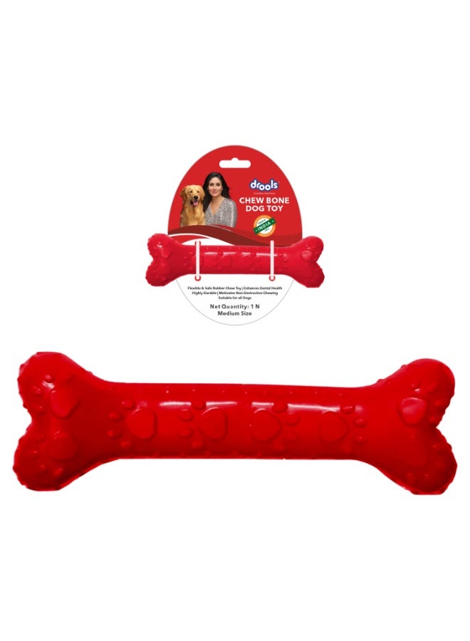 Drools Non-Toxic Rubber Dog Chew Bone Toy (Medium - 12.7 cm) | Red | Durable Chewing | Promotes Dental Health | Long-Lasting | Aids Weight Management - Image 1