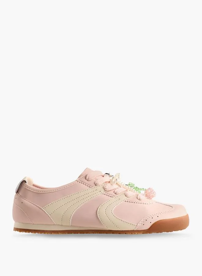 Celeste PINK Women Pearl Embellished Sneakers for Women | Best Price UAE