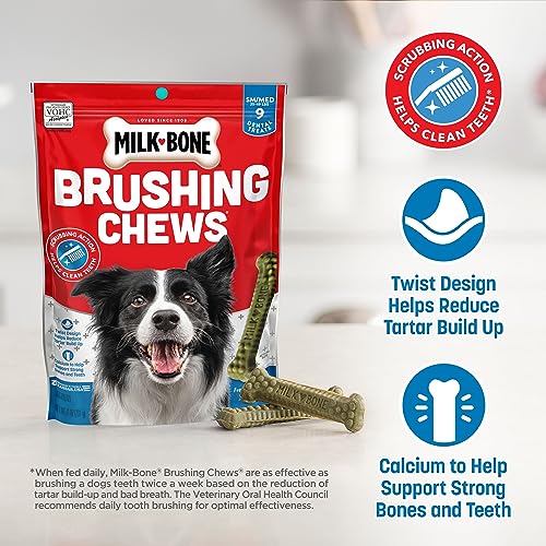 Milk-Bone Brushing Chews Daily Dental Dog Treats, Fresh Mint Flavor, Small/Medium, 25 Count - Image 5