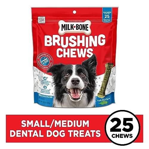 Milk-Bone Brushing Chews Daily Dental Dog Treats, Fresh Mint Flavor, Small/Medium, 25 Count - Image 2
