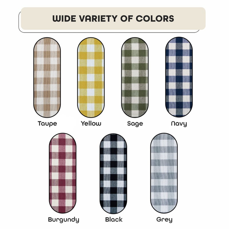 ACHIM Buffalo Check Tier Pair Window Curtain Set - 58 Inch Width, 36 Inch Length - Taupe & Ivory Plaid Drapes - Light Filtering Drapes for Kitchen, Bedroom, Living & Dining Room Home Decor - Image 5