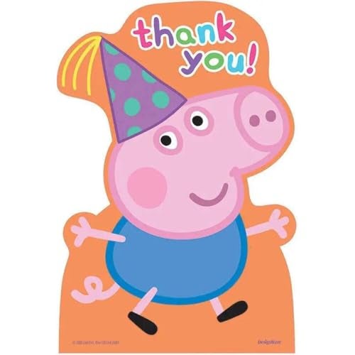 Amscan Postcard Thank You Cards | Peppa Pig™ Collection | Party Accessory - Image 1