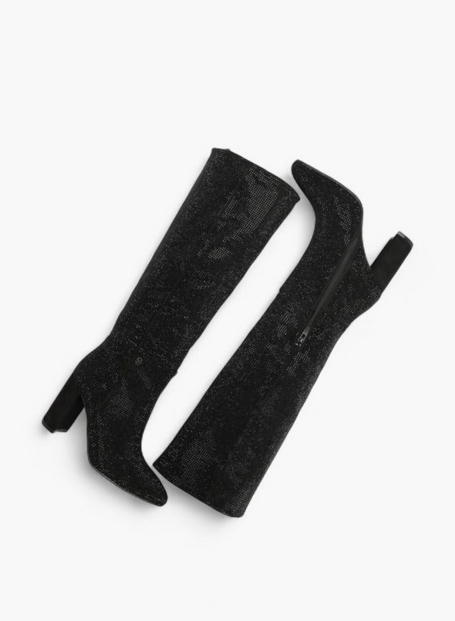 مكس أحذية عالية مزينة بكعب عريض - Image 5