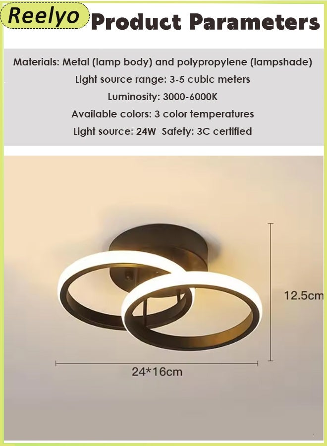 Reelyo 2PCS Led Ceiling Lights Chandeliers Nordic Lights Indoor Lighting Adjustable Integrated Hanging Lamp Small Modern Led Pendant Light Three-colours For Home Bedside Living Room Decoration Dining Tables Aisle Modern Light Nordic Iron Retro Loft Home Living Room Hanging Lamps Bedroom Luminaria Lighting, Kitchen Island Pendant Lights Fixtures BLACK - Image 2