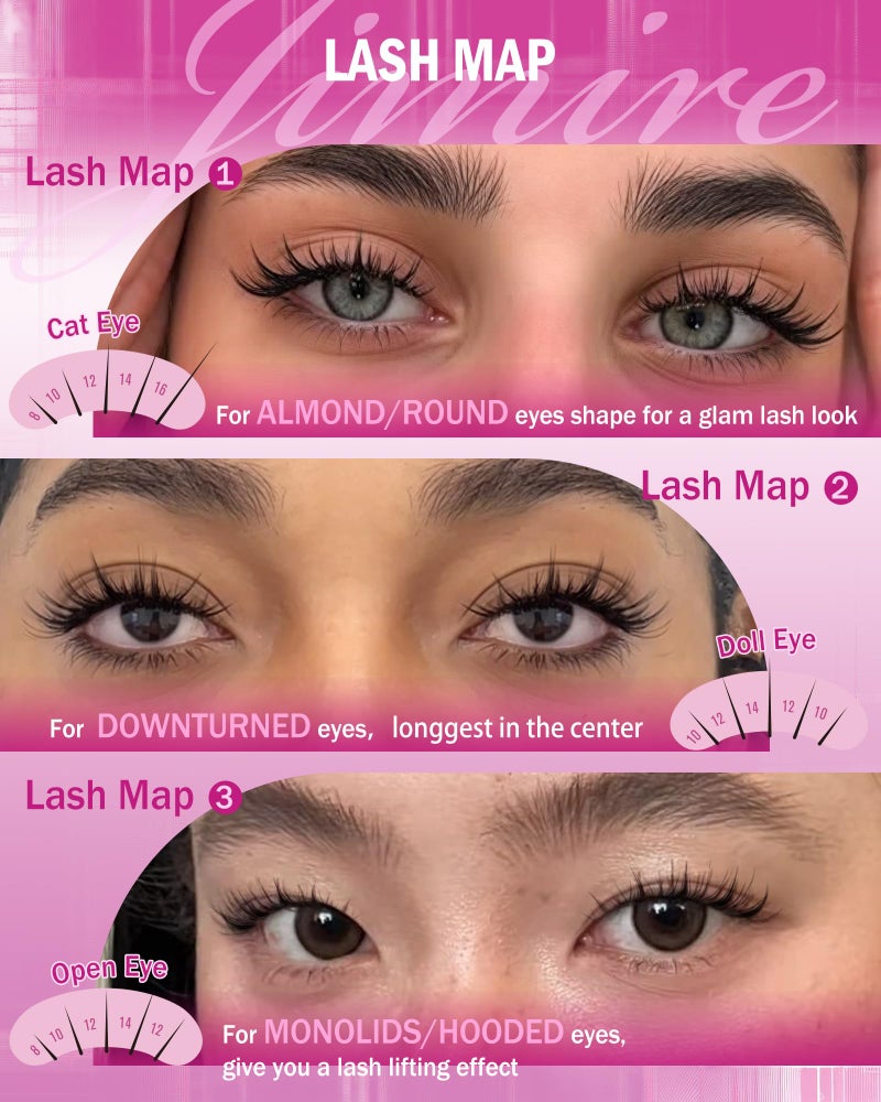 JIMIRE Manga Lash Clusters Natural Look Wispy Lashes Clusters Anime D-Curly Cluster Eyelash Extensions 110 Pcs 8-16MM Fairy Individual Cluster Lashes Wet-Look Lash Extensions - Image 4