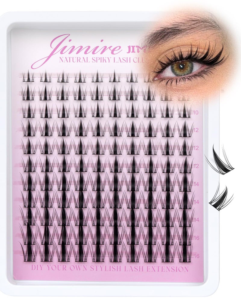 JIMIRE Manga Lash Clusters Natural Look Wispy Lashes Clusters Anime D-Curly Cluster Eyelash Extensions 110 Pcs 8-16MM Fairy Individual Cluster Lashes Wet-Look Lash Extensions - Image 1