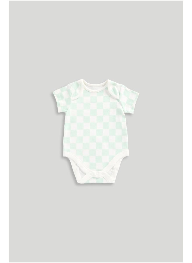 mothercare Mint Short-Sleeved Bodysuits - 5 Pack  - Image 3
