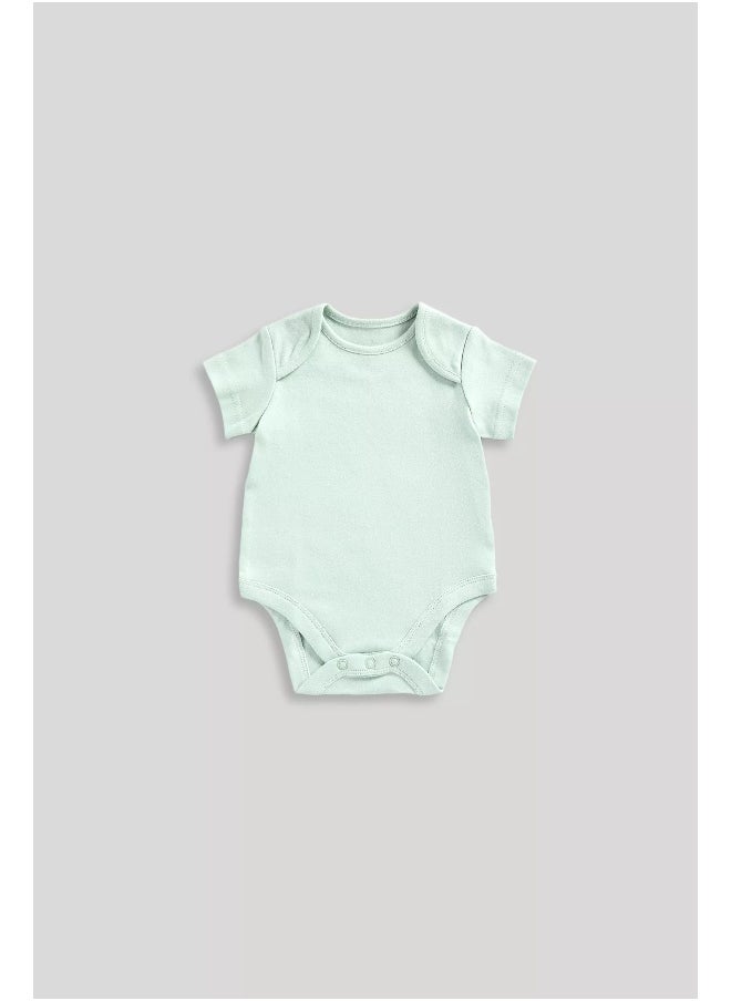 mothercare Mint Short-Sleeved Bodysuits - 5 Pack  - Image 2
