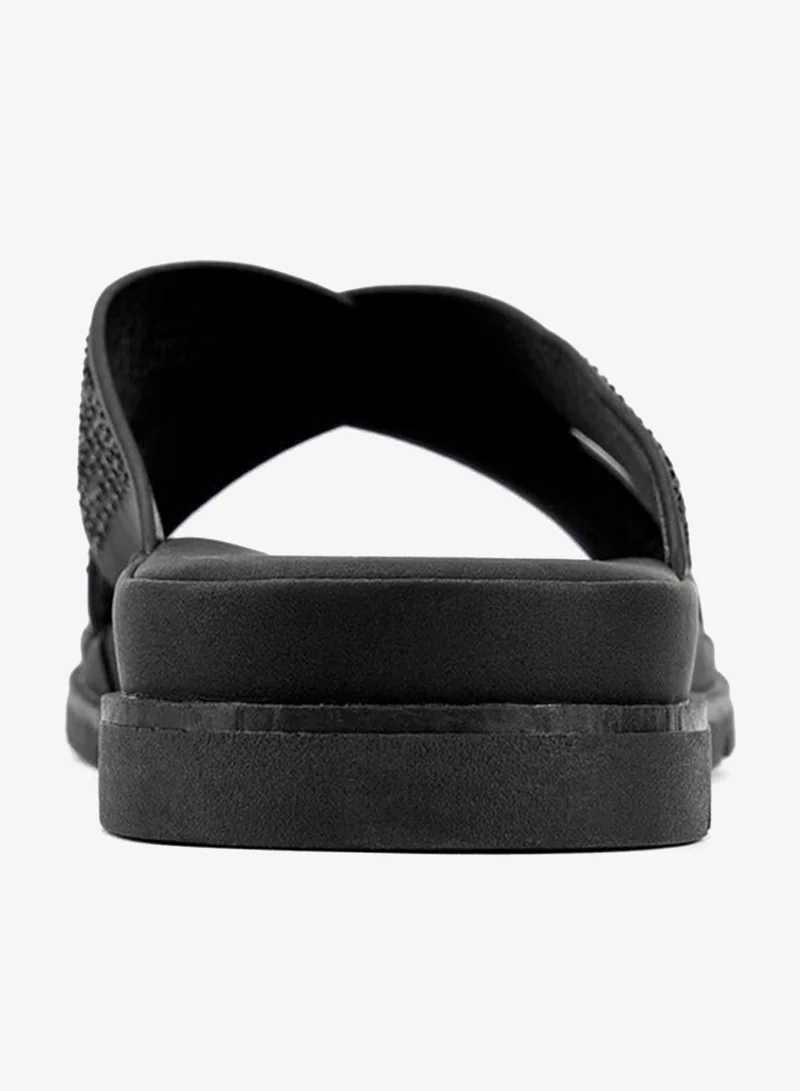 Flora Bella By Shoexpress Embellished Slip-On Cross Strap Sandals