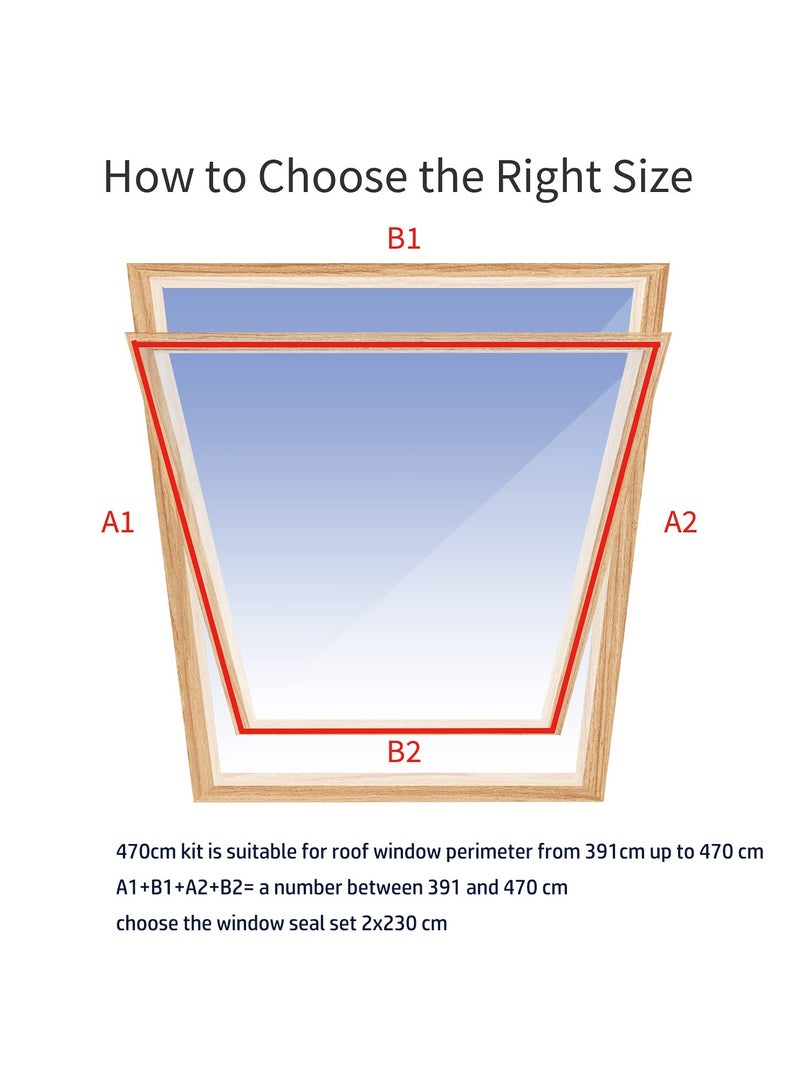 SOLARAE Centre Pivot Roof Window Sealing Kit, for Portable Air-Conditioner and Tumble Dryer, Works with Every Mobile Air-Conditioning Unit, Window Kit, for Window Perimeter up to 390 cm (230cm x 2 Set) - Image 3