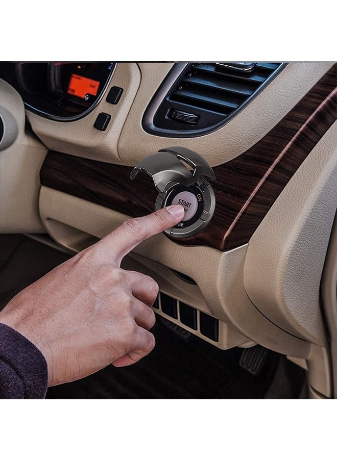 Generic - Car Engine Start Stop Button Cover, Decorative Ring Push Start Button Ignition Protective Cover, Universal Button Anti Scratch Zinc Alloy Decorative Stickers for Automotive (Black) - Image 1