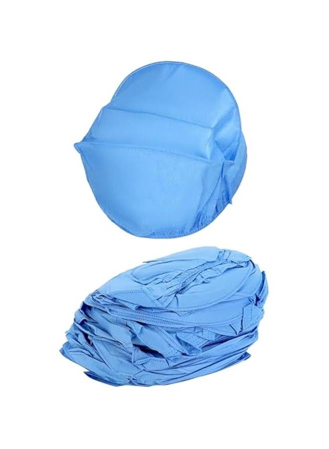Arabest Disposable Working Hair Cap, 200 Pcs Disposable Bouffant Caps with Elastic SMS - Easy Breathe Strong Head Cover, Blue  - Image 1