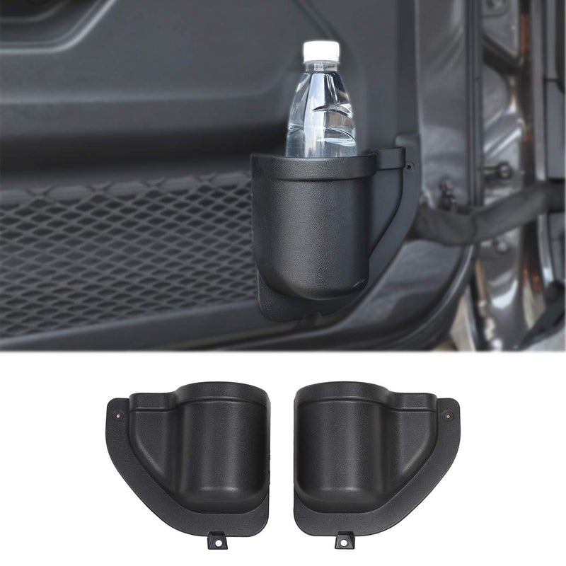 JeCar Door Pocket Front Door Storage Box Door Cup Holder Interior Accessories Compatible with Jeep Wrangler 20182023 JL JLU 24Door Black