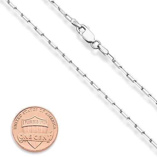 Miabella Italian Solid 925 Sterling Silver, 18Kt Gold Plated 2mm Paperclip Link Chain Necklace for Women, Made in Italy (SI, Length 16 Inches) - Image 2