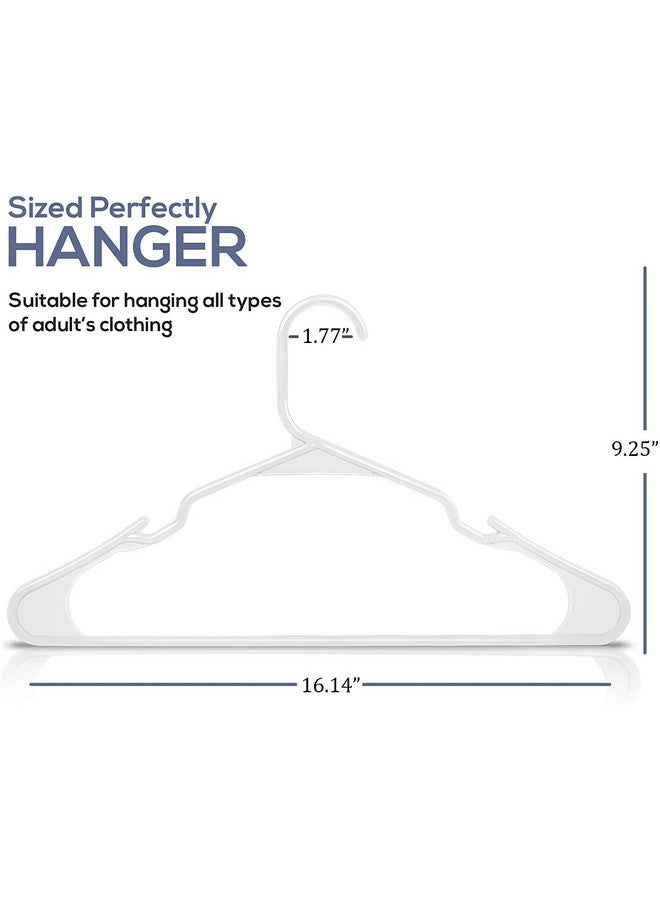 Zollyss Plastic Cloth Hangers For Clothes Hanging Wardrobe Hangers For Multipurpose Storage Saree Dress Shirt Pant Trouser Kids Clothes Hangers (48 Count, White) - Image 2
