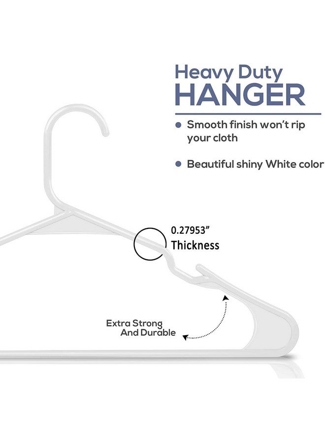 Zollyss Plastic Cloth Hangers For Clothes Hanging Wardrobe Hangers For Multipurpose Storage Saree Dress Shirt Pant Trouser Kids Clothes Hangers (48 Count, White) - Image 3