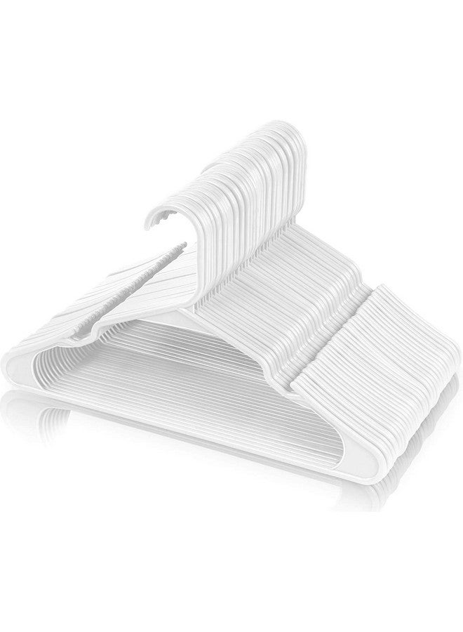 Zollyss Plastic Cloth Hangers For Clothes Hanging Wardrobe Hangers For Multipurpose Storage Saree Dress Shirt Pant Trouser Kids Clothes Hangers (48 Count, White) - Image 1