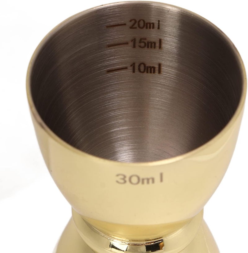 GLOGLOW Stainless Steel Cocktail Measure Cup, U Shaped Double Head Measuring Cup Wide Opening Exquisite Workmanship for Home for Bartender (Gold Plated U Shaped) - Image 3