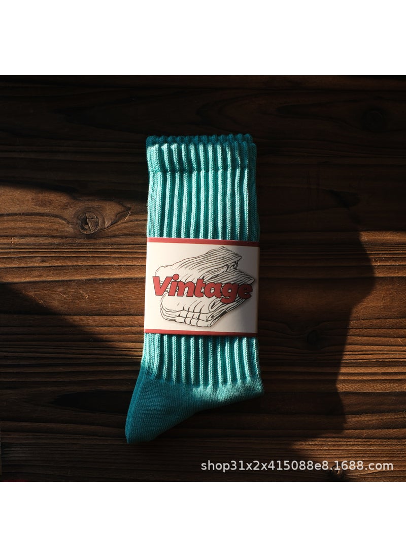 Generic - Retro Knitted Long Tube Socks Mens Womens Cotton Sweat Absorbent High Top Casual Socks Autumn Winter Fashion Stockings White Slats - Image 1