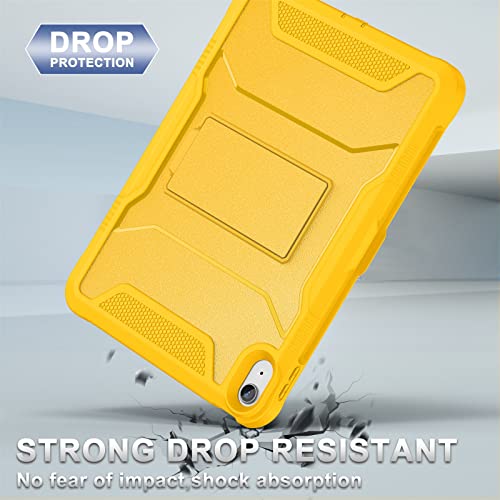 Soke Case for iPad (A16) 11th Generation 11-inch 2025, iPad 10th Generation 10.9-inch 2022, with Built-in Screen Protector and Kickstand, Rugged Full Body Protective Cover - Yellow - Image 5