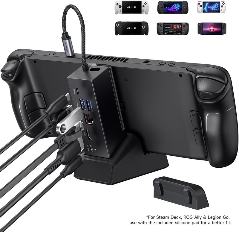 JSAUX 6-in-1 Docking Station for ROG Xbox Ally X/Steam Deck/Legion Go with HDMI 4K@120Hz and 100W Charging - Image 2