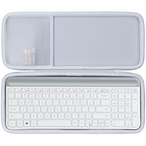 Lebakort Hard Case Compatible with Logitech MK470 Slim Keyboard and Mouse Combo Off White Case Only - Image 1