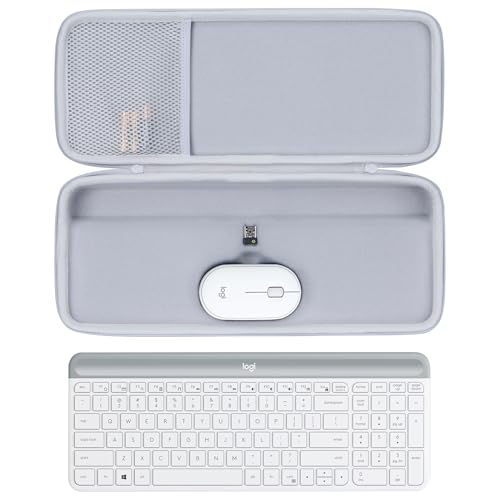 Lebakort Hard Case Compatible with Logitech MK470 Slim Keyboard and Mouse Combo Off White Case Only - Image 3