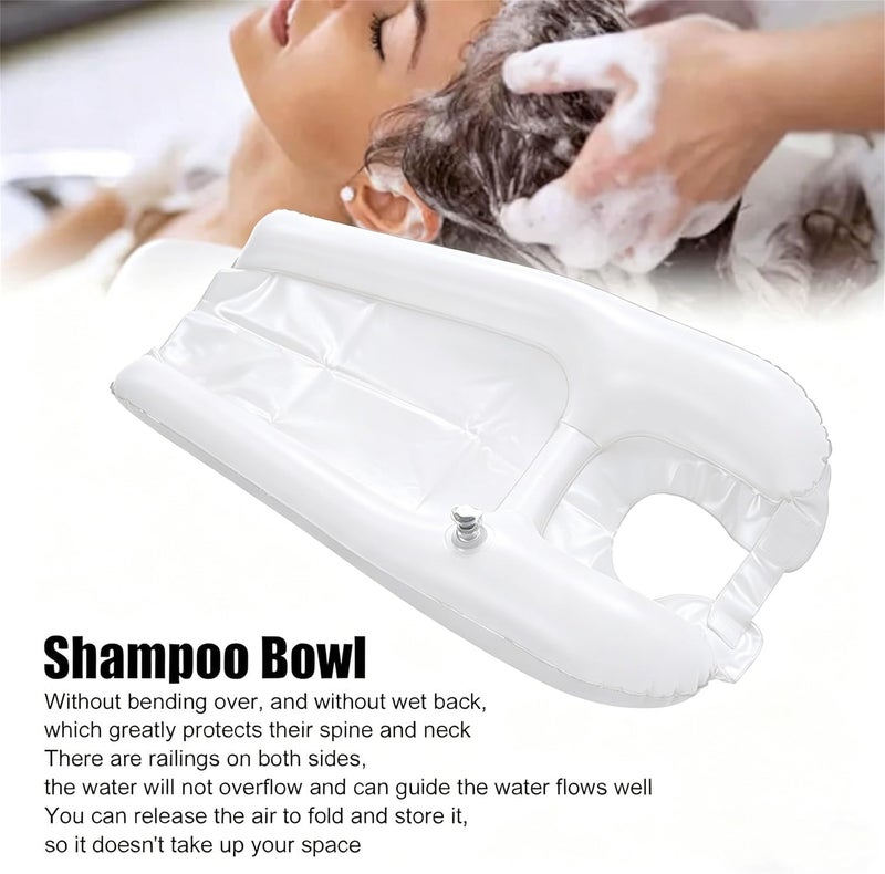 Portable Shampoo Bowl with Inflator, Hair Washing Station for Seniors, Inflatable Hair Washing Basin for Sink, Outdoors & Hospital, for Wheelchair, Kids, Bedridden, Pregnant - Image 3