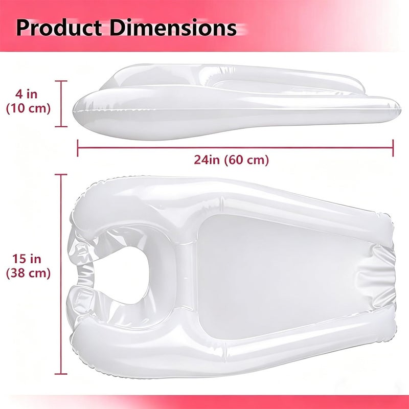Portable Shampoo Bowl with Inflator, Hair Washing Station for Seniors, Inflatable Hair Washing Basin for Sink, Outdoors & Hospital, for Wheelchair, Kids, Bedridden, Pregnant - Image 2