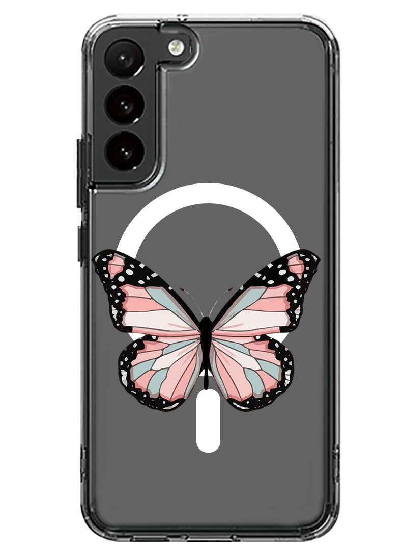 Theodor - Magnetic Case for Samsung Galaxy S23 6.1-inch Compatible with MagSafe Wireless Charging, Shockproof Phone Bumper Cover Butterfly-01 - Image 1