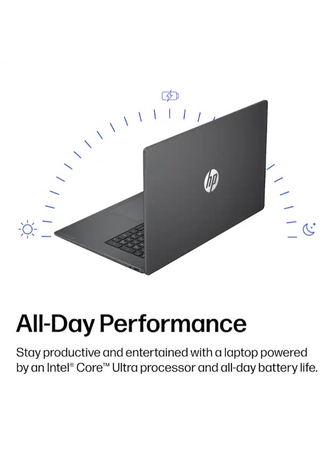 HP OmniBook 3 17-DG0107DX Laptop With 17.3 Inch Full HD (1920x1080) Display, Intel Core Ultra 7-255U Processor/16GB RAM DDR5/512GB SSD/Windows 11 Home English Mica Silver - Image 4