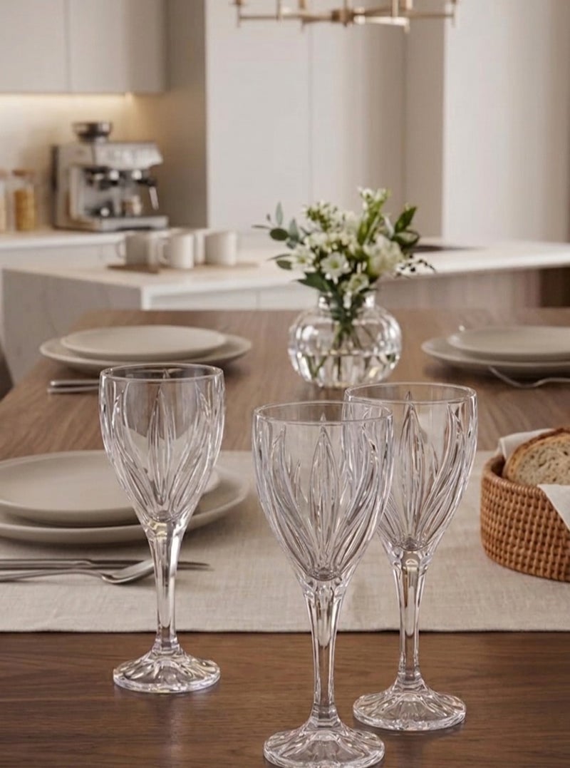 Serve your drinks in style with this 3-piece clear glass set, a modern design that adds a touch of luxury to any table. - Image 1